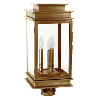 Empire Three Light Post Mount in Antique Brass (196|8933-AB-LT3-CLR)