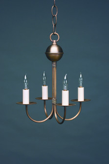 Chandelier Four Light Hanging Lantern in Antique Brass (196|904-AB-LT4)
