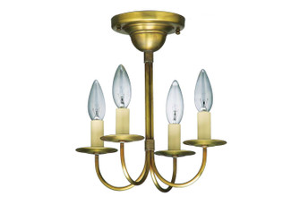 Flush Four Light Hanging Lantern in Antique Brass (196|904F-AB-LT4)