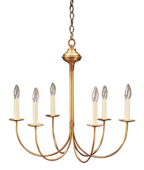 Chandelier Six Light Hanging Lantern in Antique Brass (196|906-AB-LT6)
