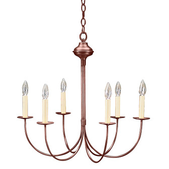 Chandelier Six Light Hanging Lantern in Antique Copper (196|906-AC-LT6)