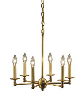 Chandelier Six Light Hanging Lantern in Antique Brass (196|935-AB-LT6)