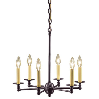 Chandelier Six Light Hanging Lantern in Dark Brass (196|935-DB-LT6)