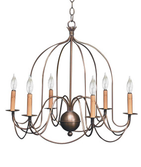 Chandelier Six Light Hanging Lantern in Antique Brass (196|940-AB-LT6)