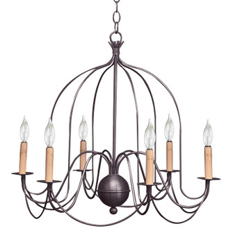 Chandelier Six Light Hanging Lantern in Dark Brass (196|940-DB-LT6)