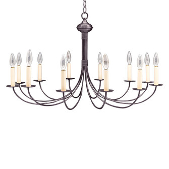 Chandelier 12 Light Hanging Lantern in Dark Brass (196|952-DB-LT12)