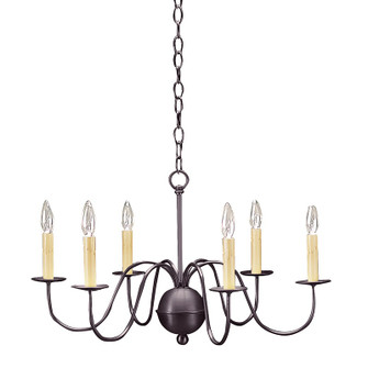Chandelier Six Light Hanging Lantern in Dark Brass (196|969-DB-LT6)