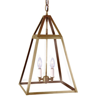 Foyer Two Light Hanging Lantern in Antique Brass (196|9722-AB-LT2-CLR)