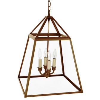 Foyer Four Light Hanging Lantern in Antique Brass (196|9732-AB-LT4-NG)
