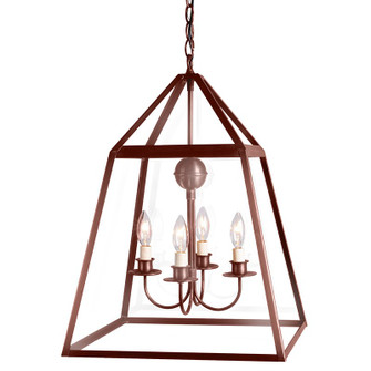 Foyer Four Light Hanging Lantern in Antique Copper (196|9732-AC-LT904-CLR)