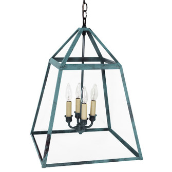 Foyer Four Light Hanging Lantern in Verdi Gris (196|9732-VG-LT4-NG)