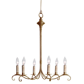 Chandelier Six Light Hanging Lantern in Antique Brass (196|983-AB-LT6)