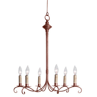 Chandelier Six Light Hanging Lantern in Antique Copper (196|983-AC-LT6)