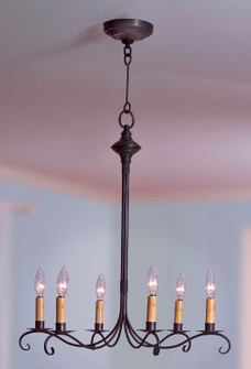 Chandelier Six Light Hanging Lantern in Dark Brass (196|983-DB-LT6)
