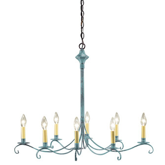 Chandelier Eight Light Hanging Lantern in Verdi Gris (196|983V-VG-LT8)