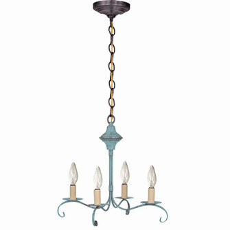 Chandelier Four Light Hanging Lantern in Verdi Gris (196|984-VG-LT4)