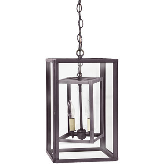 Foyer Two Light Hanging Lantern in Dark Brass (196|SS1016-DB-LT2-CLR)