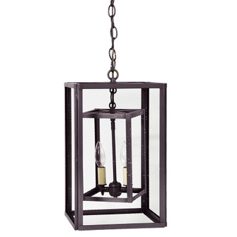 Foyer Two Light Hanging Lantern in Dark Brass (196|SS1016-DB-LT2-CSG)