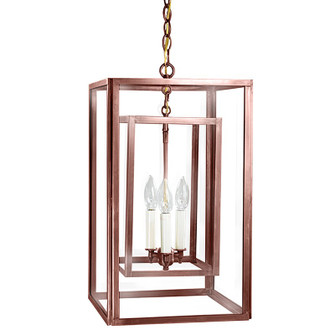 Foyer Two Light Hanging Lantern in Antique Copper (196|SS1220-AC-LT3-CLR)