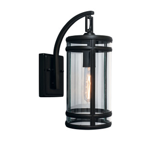 New Yorker One Light Outdoor Wall Mount in Acid Dipped Black (185|1190-ADB-CL)