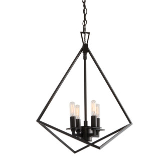 Trapezoid Cage Four Light Chandelier in Matte Black (185|5388-MB-NG)