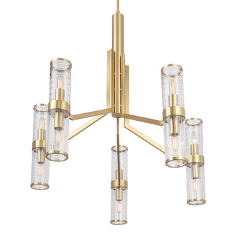 Stripe Ten Light Chandelier in Satin Brass (185|8150-SB-CL)