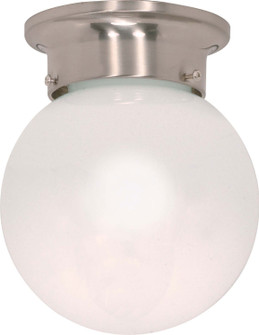 6 White Ball One Light Flush Mount in Brushed Nickel (72|60-245)