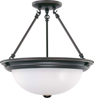 Close to Ceiling Mahogany Bronze Three Light Semi Flush Mount in Mahogany Bronze (72|60-3151)