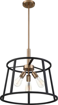 Chassis Three Light Pendant in Copper Brushed Brass / Matte Black (72|60-6642)