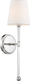 Olmstead One Light Wall Sconce in Polished Nickel / White Fabric (72|60-6688)