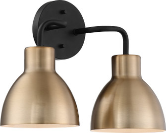 Sloan Two Light Vanity in Matte Black / Burnished Brass (72|60-6792)