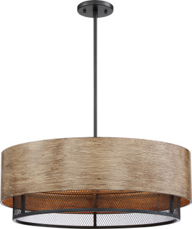 Barrique Five Light Pendant in Black / Honey Wood (72|60-6980)