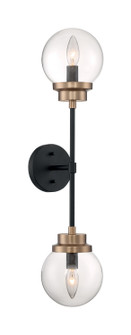 Axis Two Light Wall Sconce in Matte Black / Brass Accents (72|60-7122)