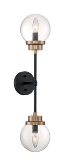 Axis Two Light Wall Sconce in Matte Black / Brass (72|60-7122)