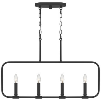 Abner Four Light Linear Chandelier in Matte Black (10|ABR432MBK)