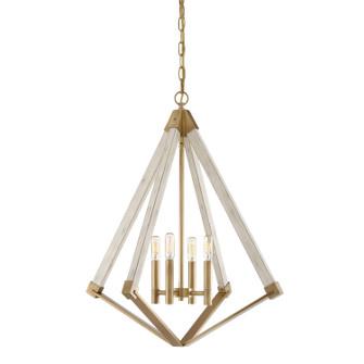 Viewpoint Four Light Foyer Pendant in Weathered Brass (10|VP5204WS)