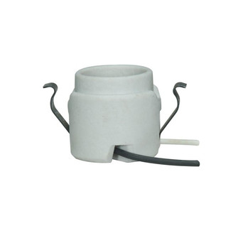 Keyless Porcelain Socket With Rim And Double Snap-In Clip in White (230|80-1263)