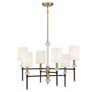 Tivoli Six Light Chandelier in Matte Black w/Warm Brass Accents (51|1-1887-6-143)