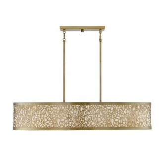New Haven Five Light Linear Chandelier in New Burnished Brass (51|1-7501-5-171)