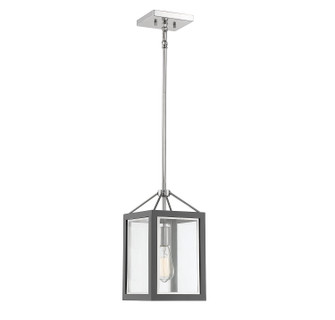Carlton One Light Pendant in Gray with Polished Nickel Accents (51|3-8880-1-175)