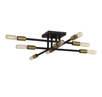 Lyrique Eight Light Semi Flush Mount in Bronze w/Brass Accents (51|6-7003-8-77)
