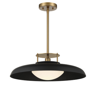 Gavin One Light Pendant in Matte Black w/Warm Brass Accents (51|7-1690-1-143)