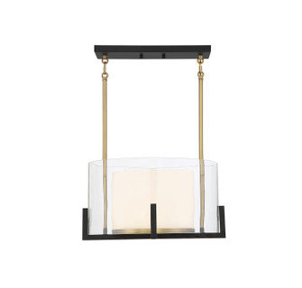 Eaton One Light Pendant in Matte Black with Warm Brass (51|7-1983-1-143)