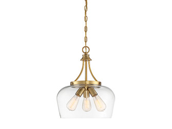 Octave Three Light Pendant in Warm Brass (51|7-4034-3-322)