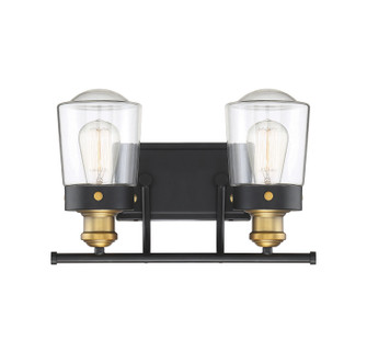 Macauley Two Light Bath Bar in Vintage Black w/Warm Brass (51|8-2069-2-51)