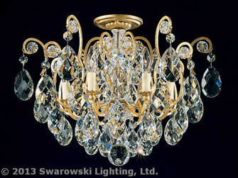 Renaissance Six Light Semi-Flush Mount in Heirloom Gold (53|3784-22S)