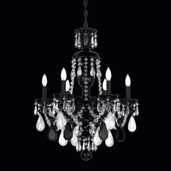 Hamilton Rock Crystal Six Light Chandelier in Jet Black (53|5535BK)