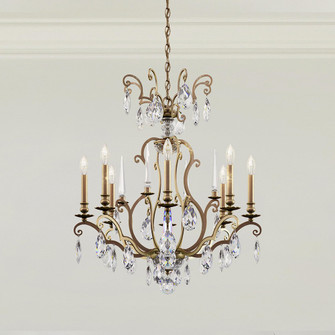 Renaissance Nouveau Eight Light Chandelier in Black (53|RN3871N-51H)
