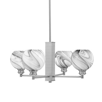 Edge Four Light Chandelier in Brushed Nickel (200|1154-BN-4109)