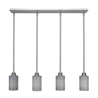Edge Four Light Linear Pendalier in Brushed Nickel (200|1156-BN-4062)